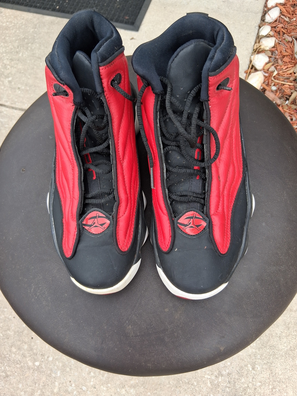 Jordan Youth Size 6.5  Red and Black Sneakers